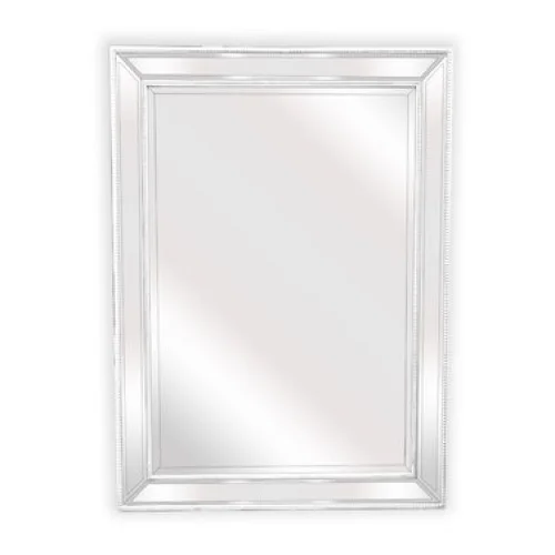 White Beaded Framed Mirror - Rectangle 80cm x 110cm - Home