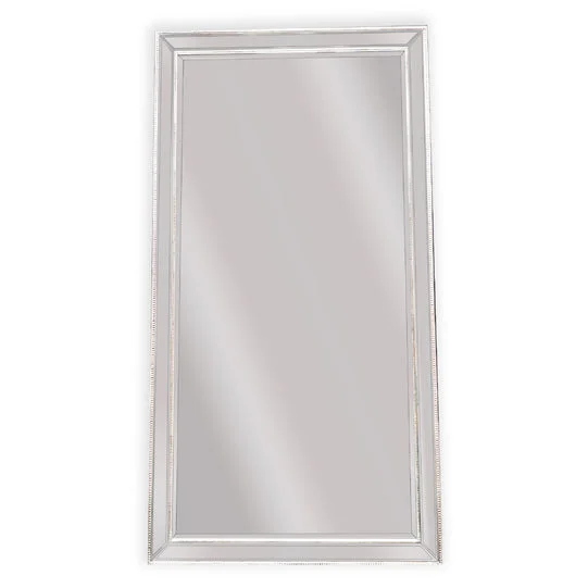 White Beaded Framed Mirror - X Large 190cm x 100cm - Home &