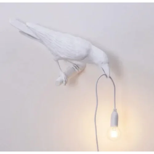 White Bird Left Wall Lamp Nordic Resin Bird Wall Lamp