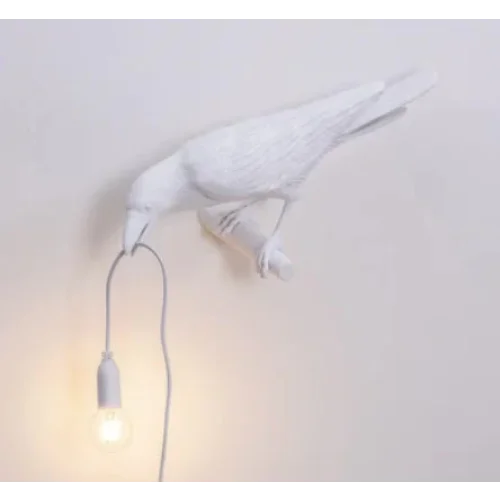 White Bird Right Wall Lamp Nordic Resin Bird Wall Lamp