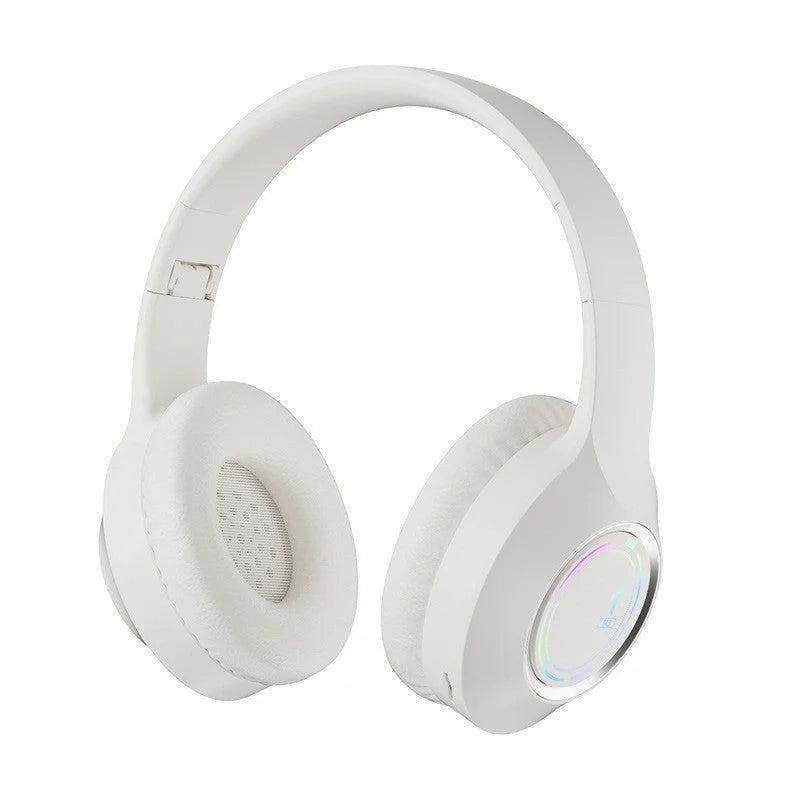 White Bluetooth 5.2 Headphones - Foldable Adjustable