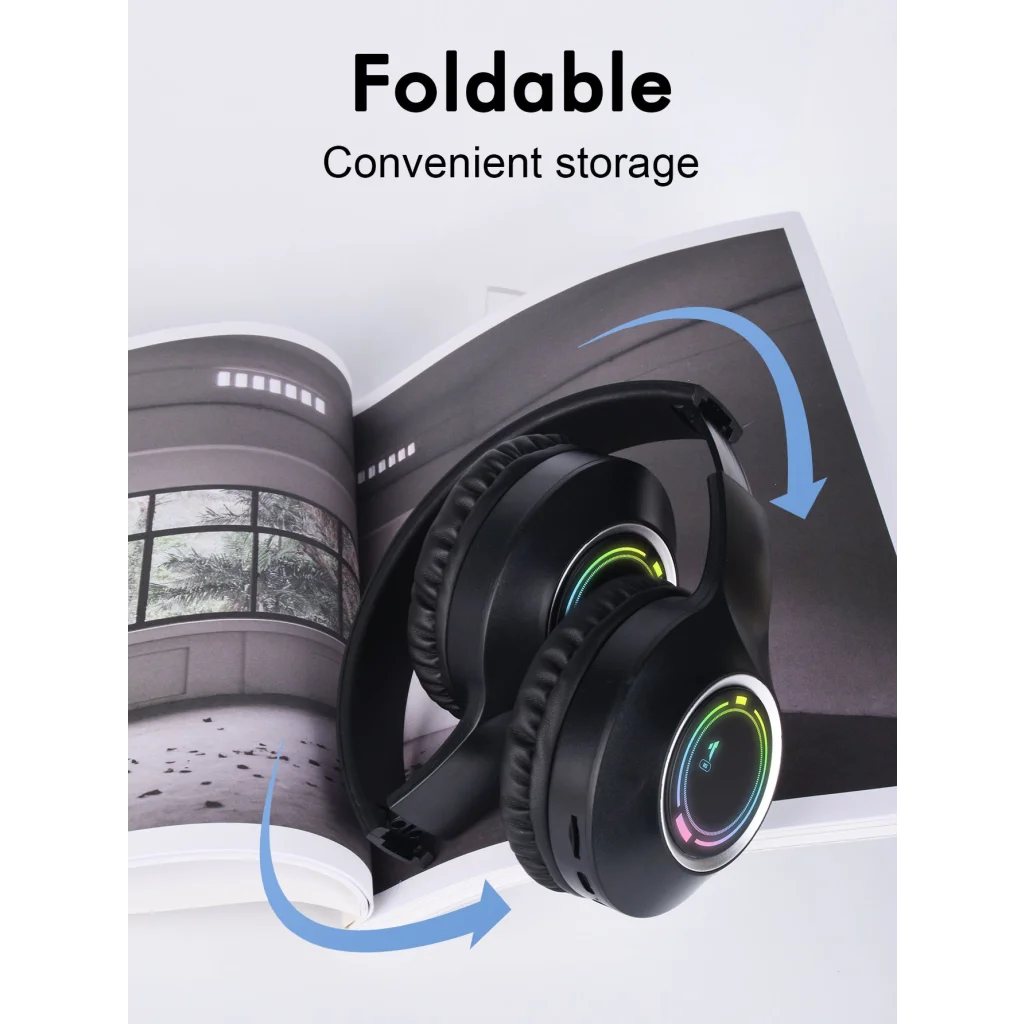 White Bluetooth 5.2 Headphones - Foldable Adjustable