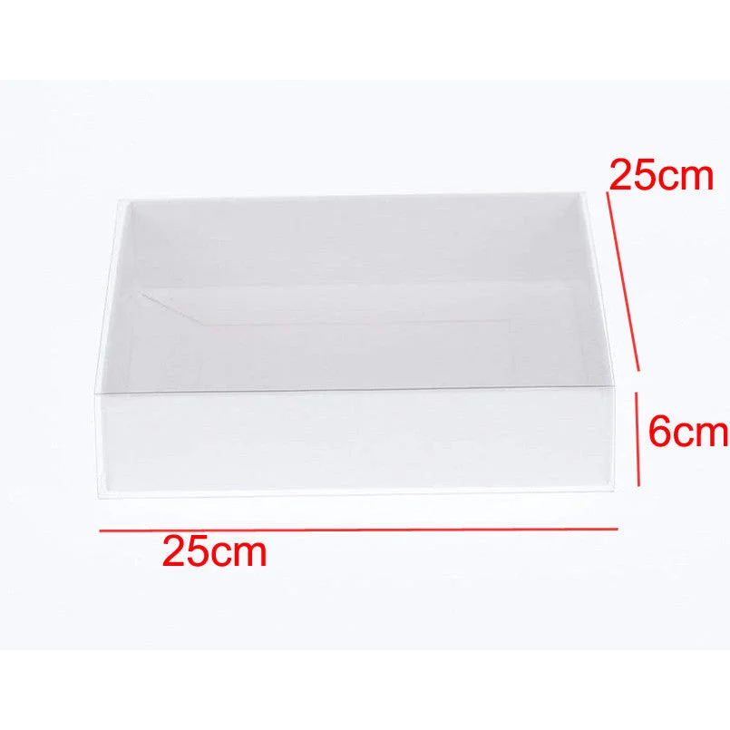 White Card Box 10 Pack with Clear Slide-On Lid 25x25x6cm