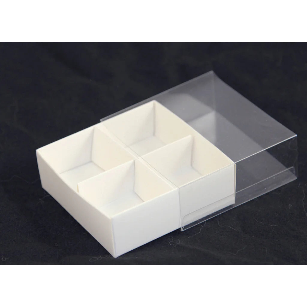 White Card Chocolate Sweet Soap Gift Box 50 Pack - 4 Bay