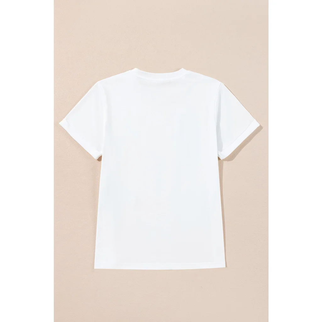 White Christmas Bowknot Graphic Cotton Blend T Shirt - 2XL