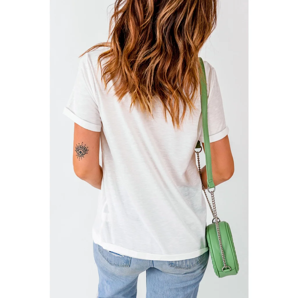 White Christmas Bowknot Graphic Cotton Blend T Shirt - 2XL