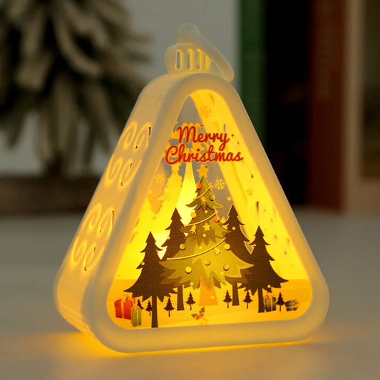 White Christmas tree Charming Christmas Scene Mini Lanterns