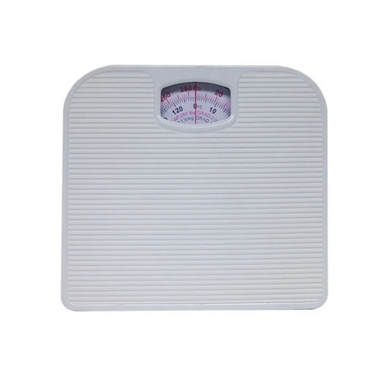 White Classic Mechanical Bathroom Scale - Battery-Free