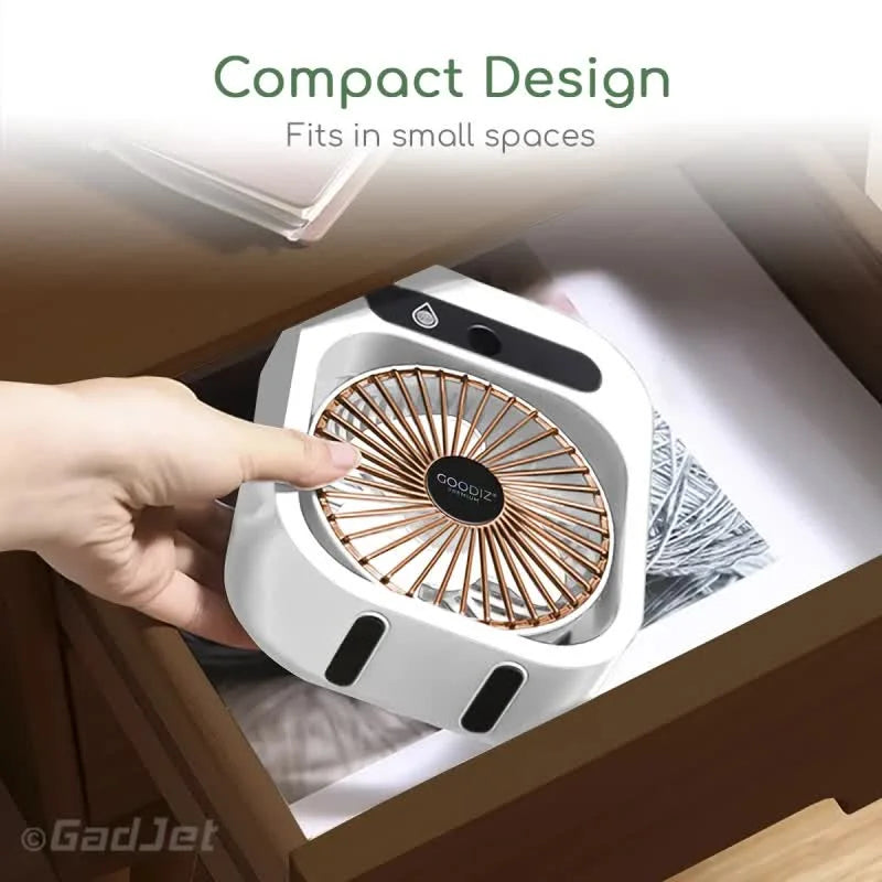 White color USB 2-in-1 Misting Fan & Humidifier Portable