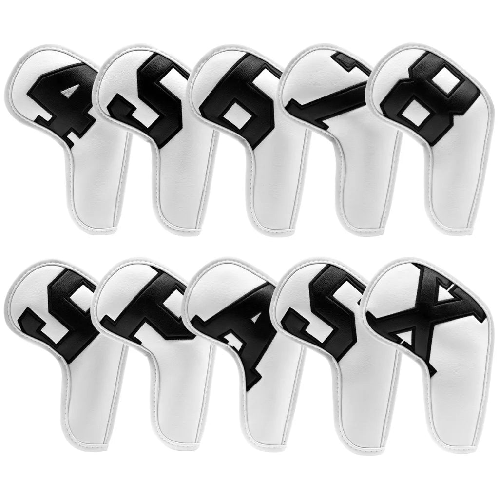 White covers with Black numbers Premium PU Leather Golf