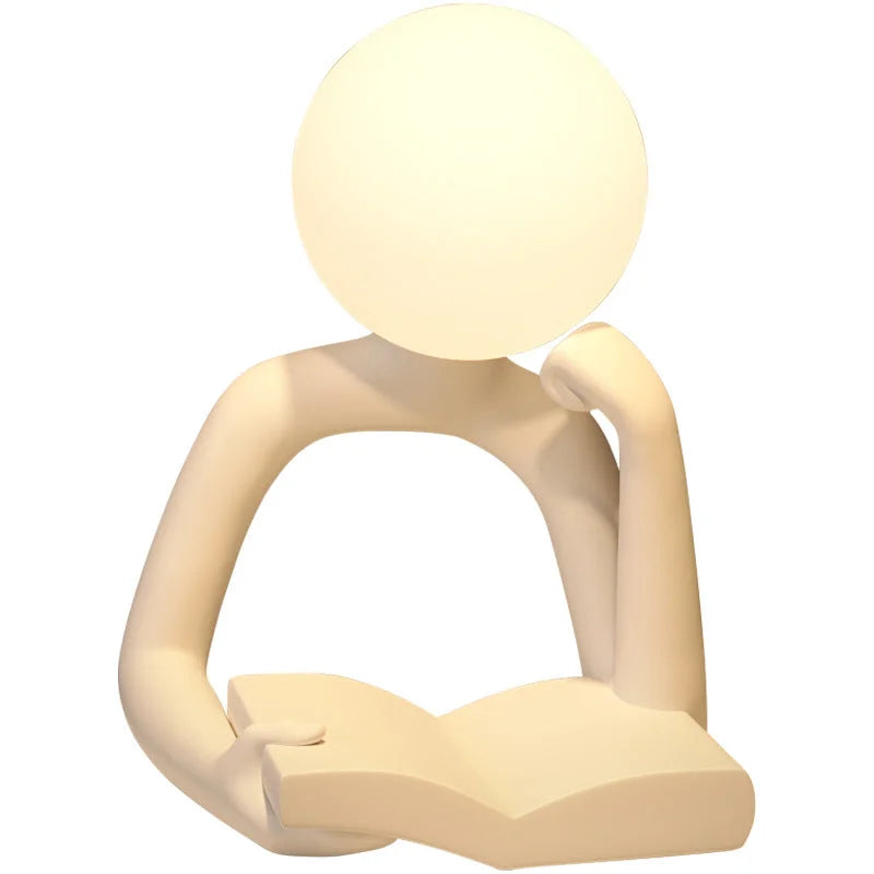 White Creative Book Reader Desk Lamp - USB Powered Modern