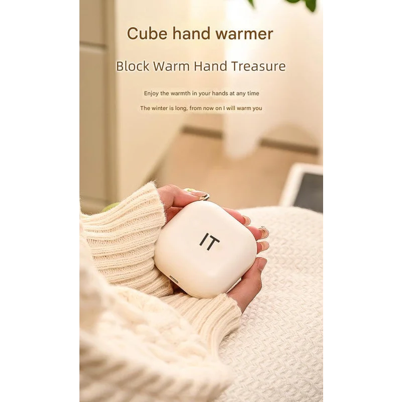 White Cute Block Hand Warmer - Fast Heating Portable
