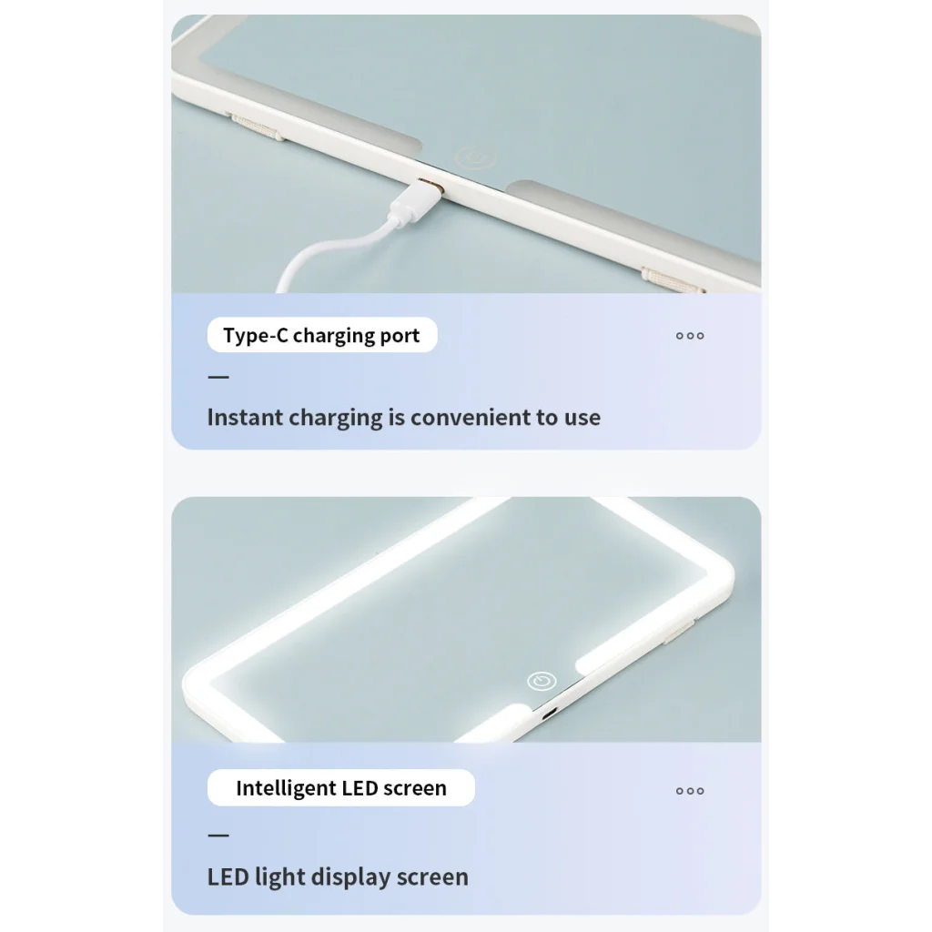 White double button Car Sun Visor Makeup Mirror with LED
