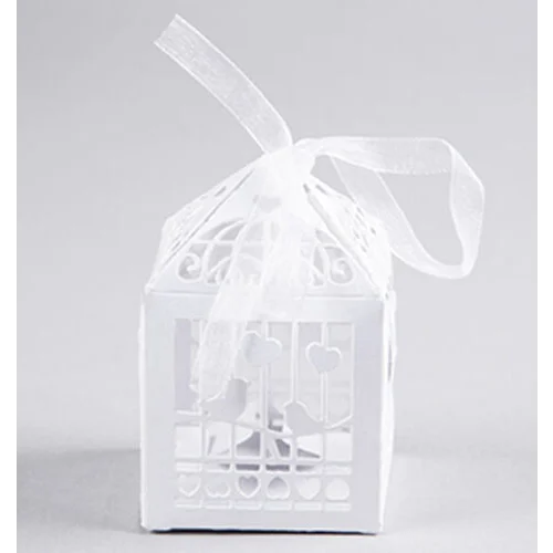 White Dove Bird Heart Wedding Bomboniere Favor Lolly Gift