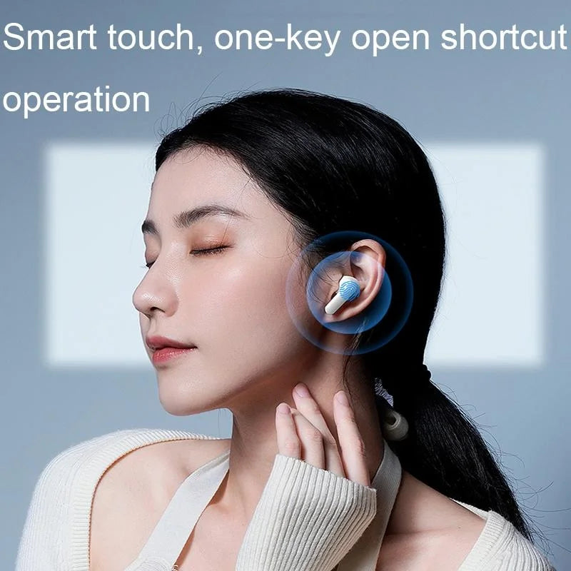 White Dual Noise Canceling Bluetooth Headphones with Anc &