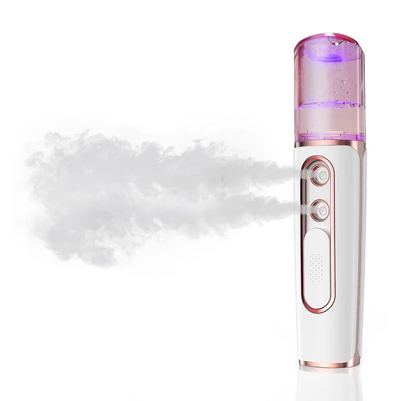 White Dual Nozzle Nano Facial Mister - USB Rechargeable