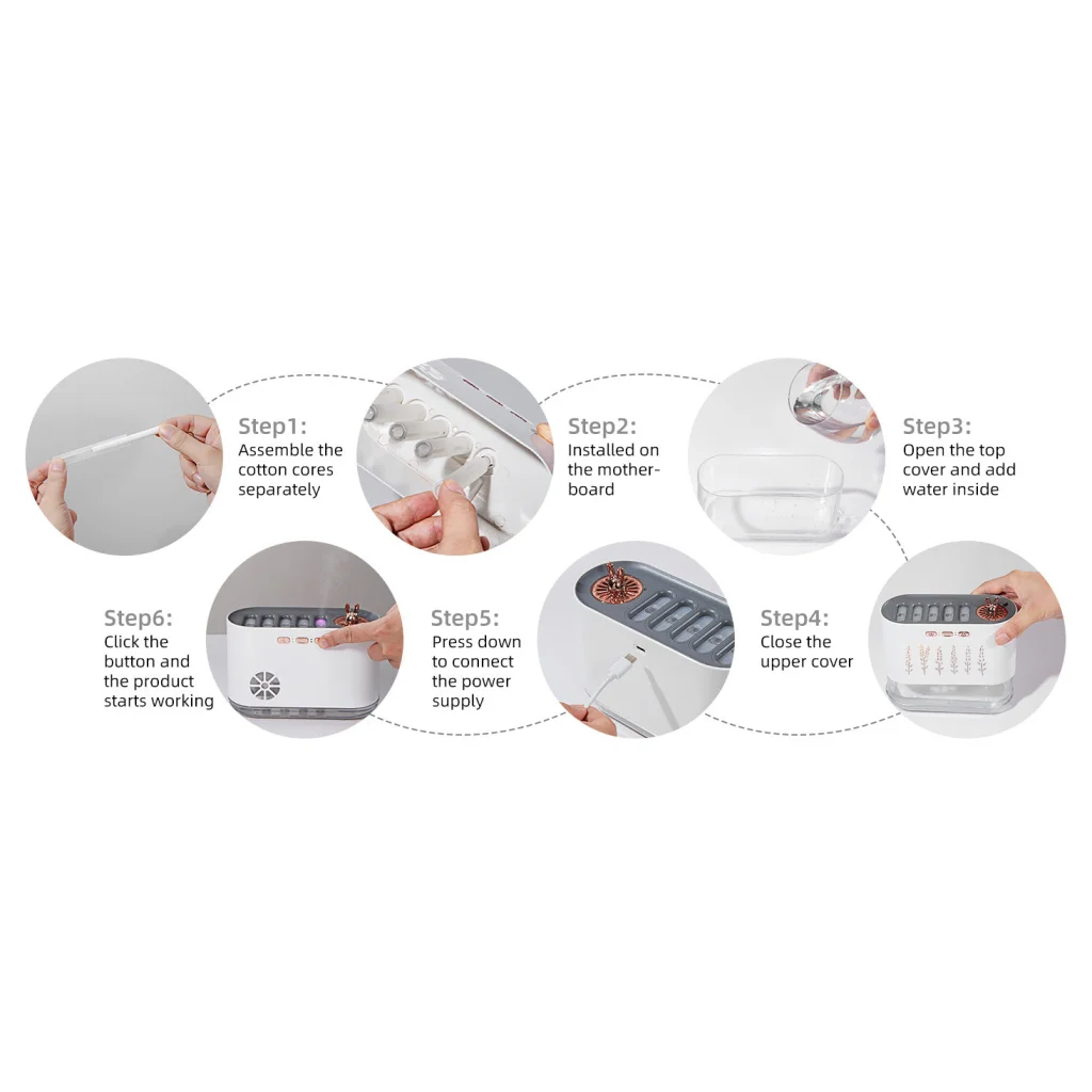 White Dynamic Color Changing Humidifier - Sound Control &
