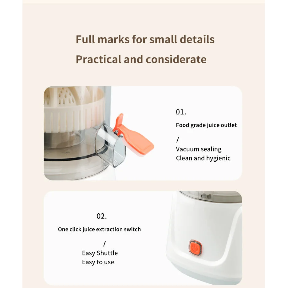 White Electric Citrus Juicer Press - Portable Large Caliber