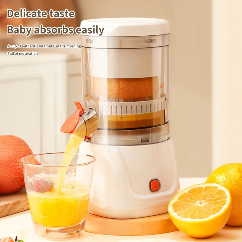 White Electric Citrus Juicer Press - Portable Large Caliber