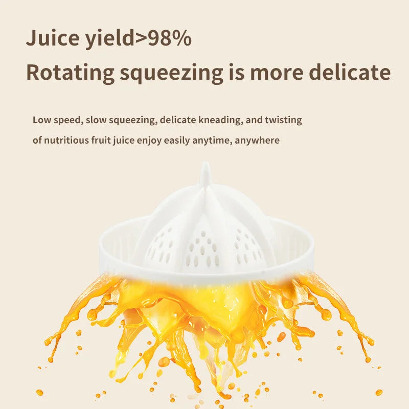 White Electric Citrus Juicer Press - Portable Large Caliber