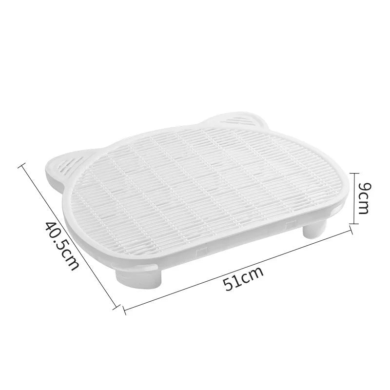 White Elevated Cat Litter Trapping Mat - Dual-Layer Scatter