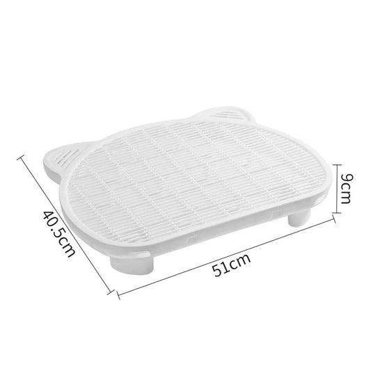 White Elevated Cat Litter Trapping Mat - Dual-Layer Scatter