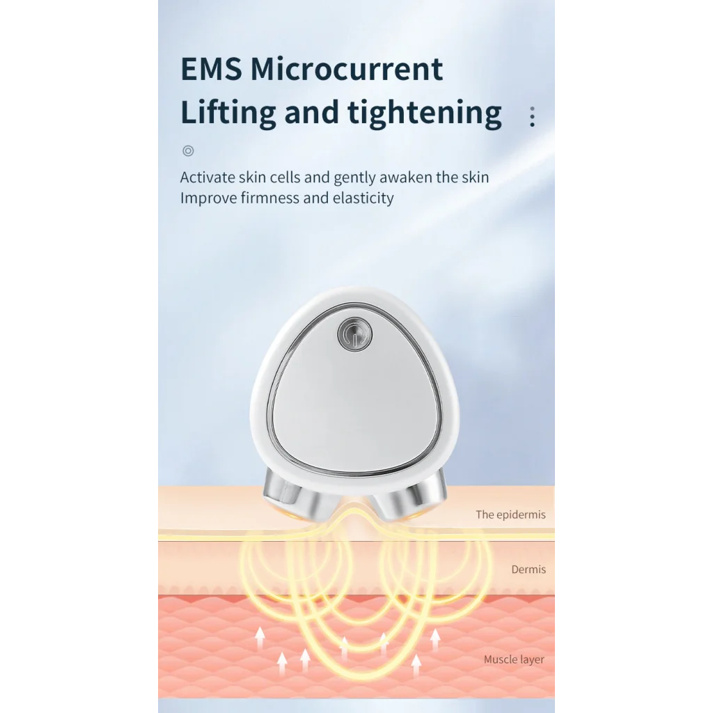 White EMS Microcurrent Facial Lifting Massager - Skin