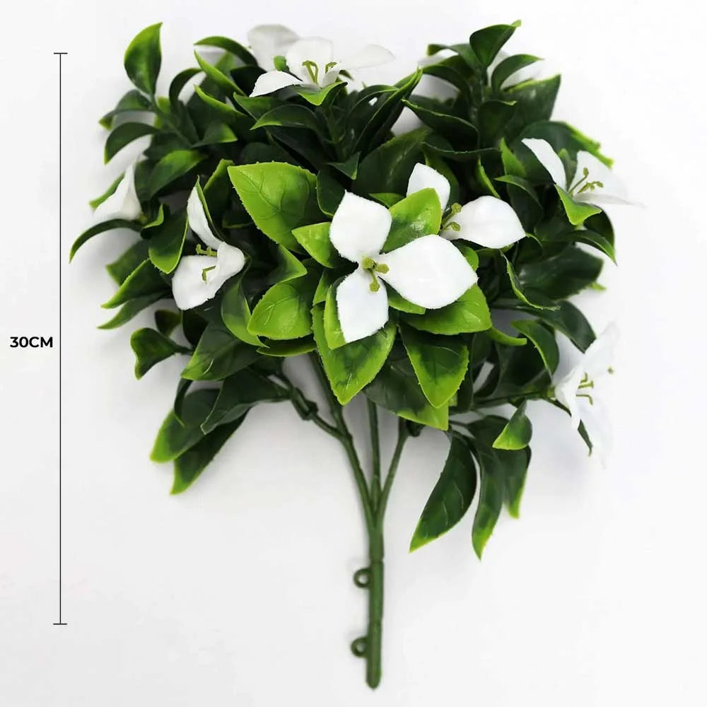 White Flowering Jasmine Stem UV Resistant 30cm - Home &
