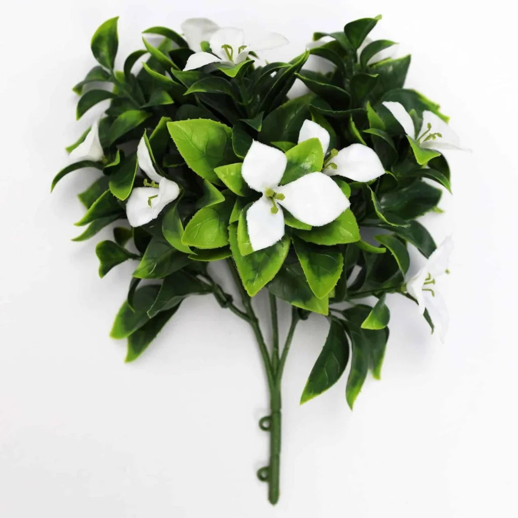 White Flowering Jasmine Stem UV Resistant 30cm - Home &
