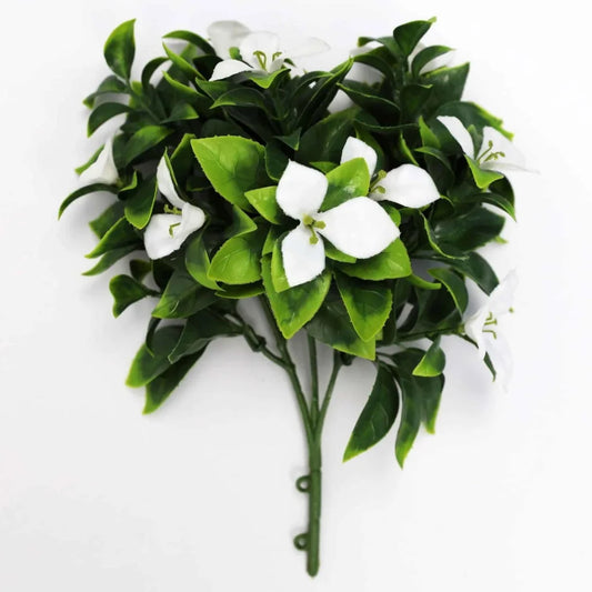 White Flowering Jasmine Stem UV Resistant 30cm - Home &