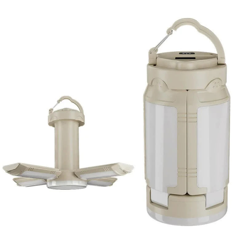 White Foldable LED Camping Lantern with 6 Modes & Type-C