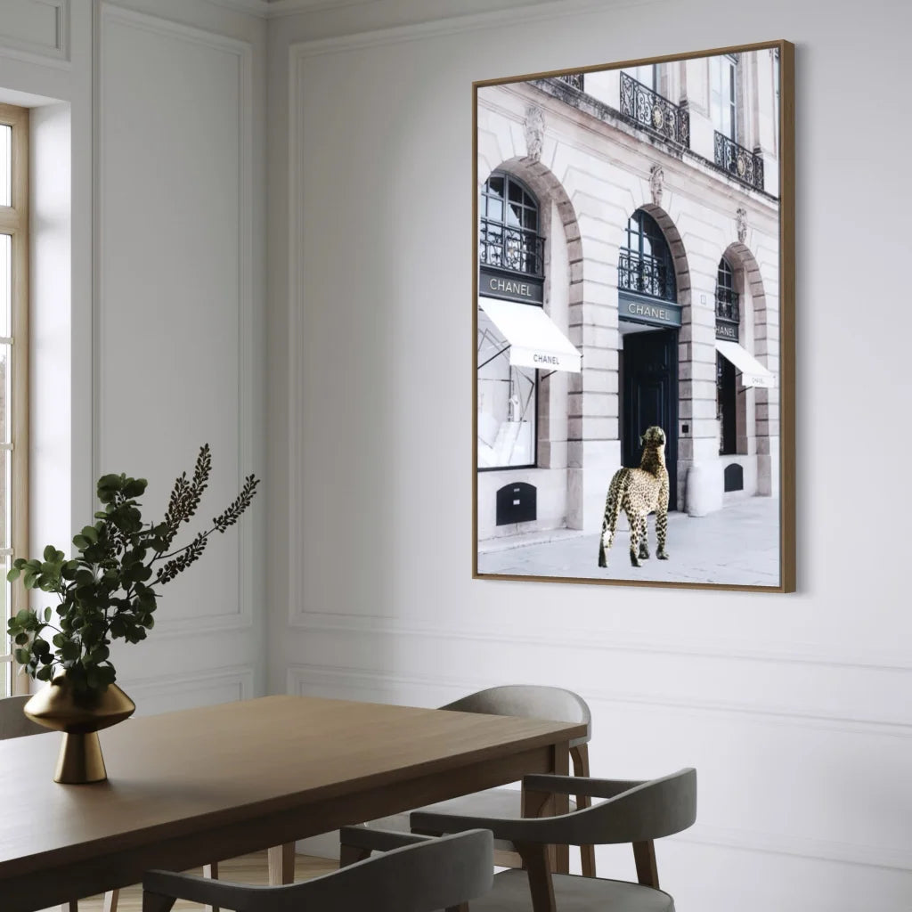 White Framed Artwork Catwalk - 90cm x 60cm - Home & Garden