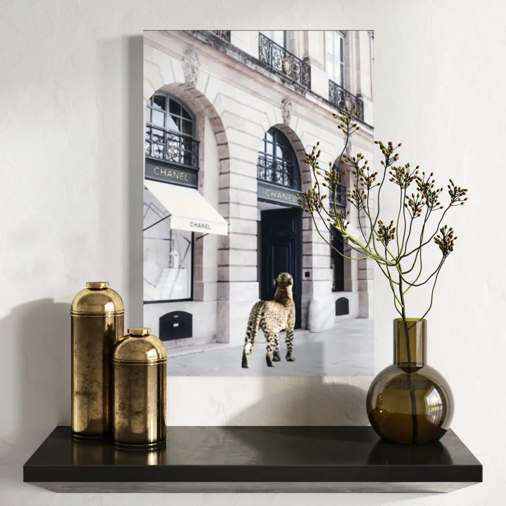 White Framed Artwork Catwalk - 90cm x 60cm - Home & Garden