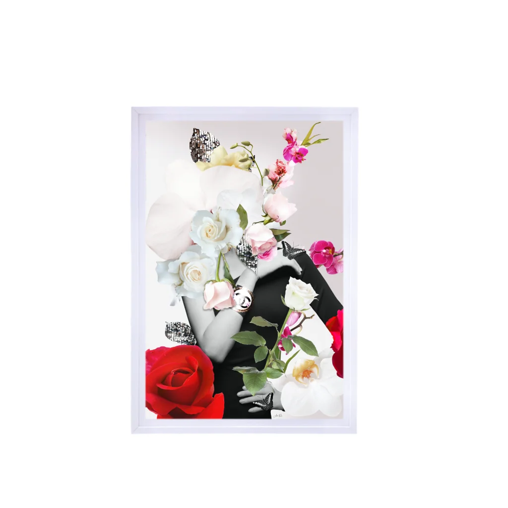White Framed Artwork Homegrown - 90cm x 60cm - Home & Garden