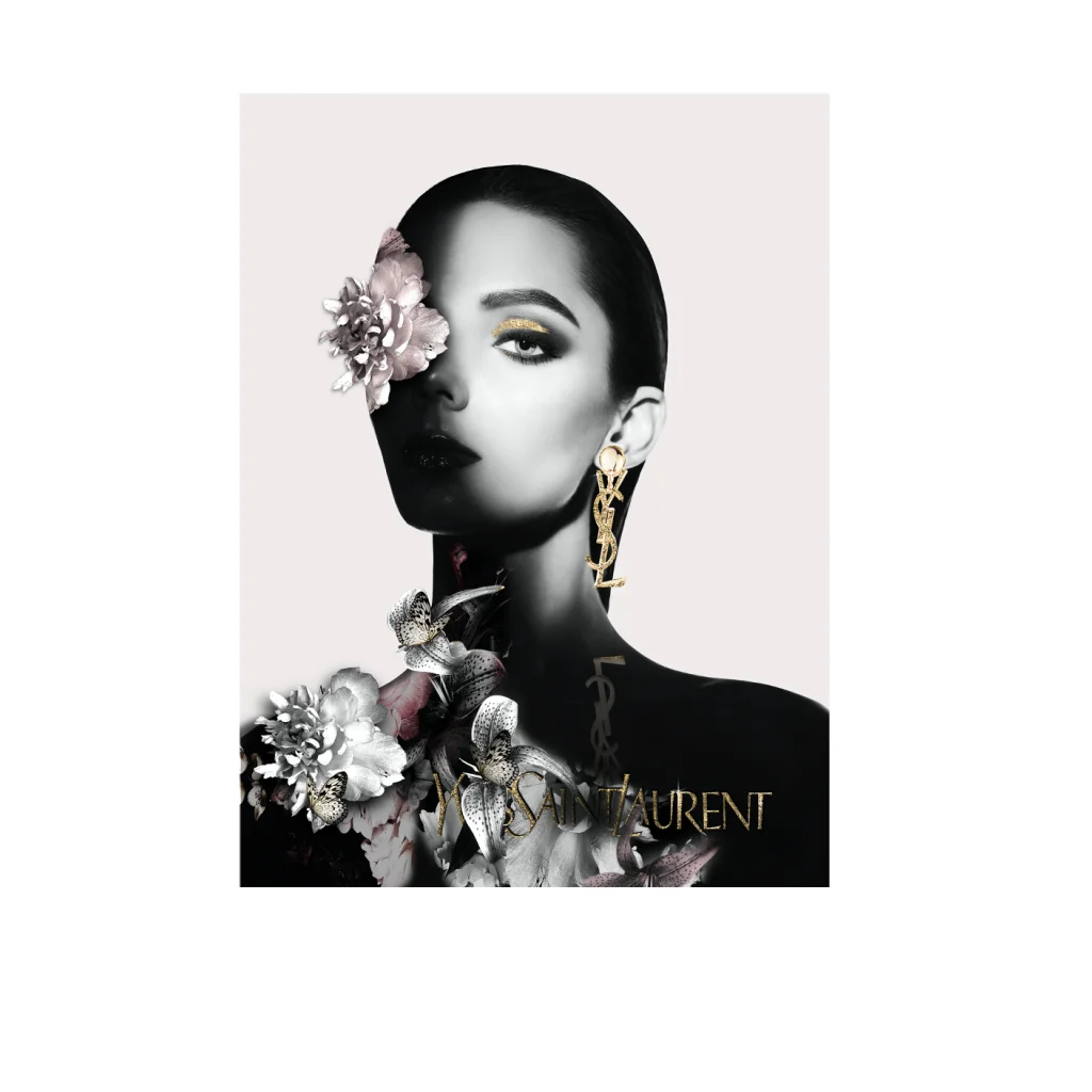 White Framed Artwork Saint Fashion - 90cm x 60cm - Home &