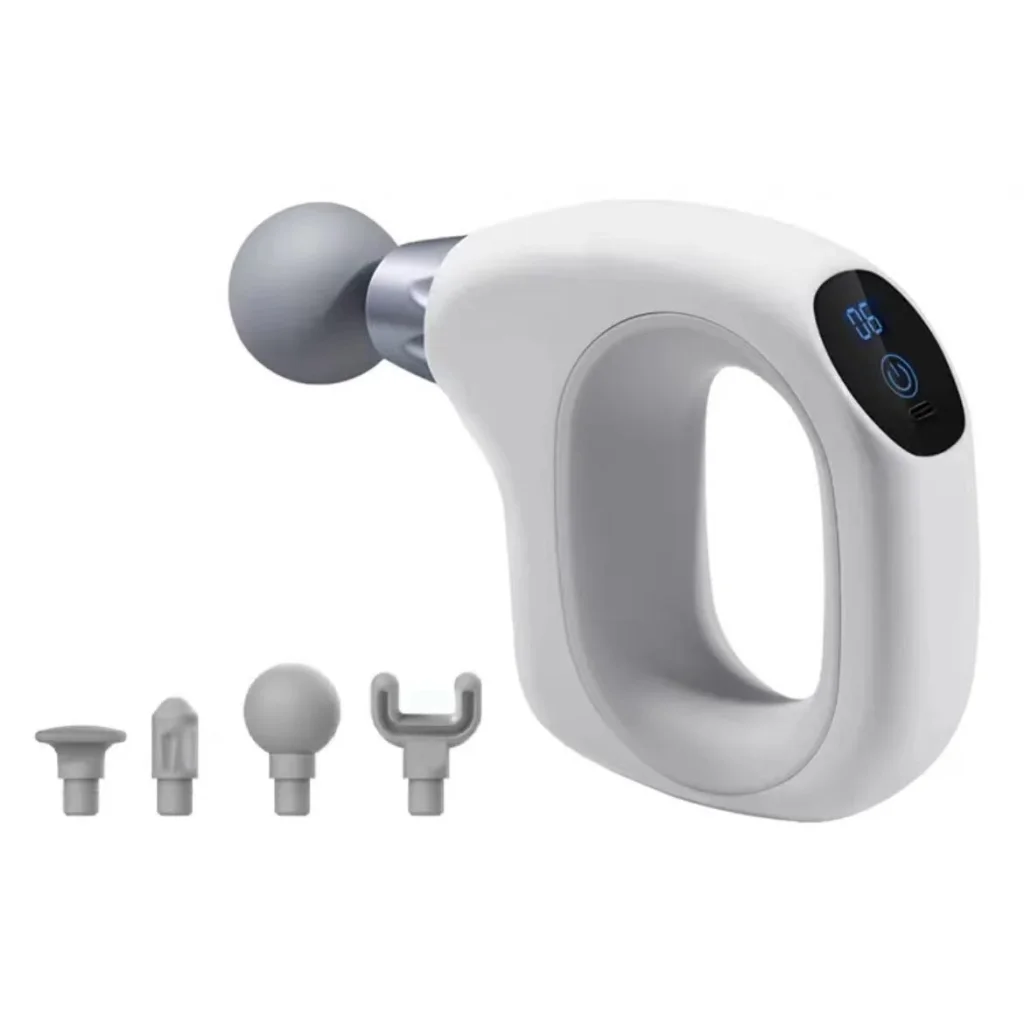White Handheld Massage Gun - Compact and Portable