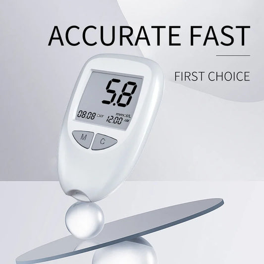 White Home Blood Glucose Meter - English Version Medical