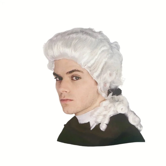 White Judge Wig Colonial Wig Lawyer Dress Costume Halloween