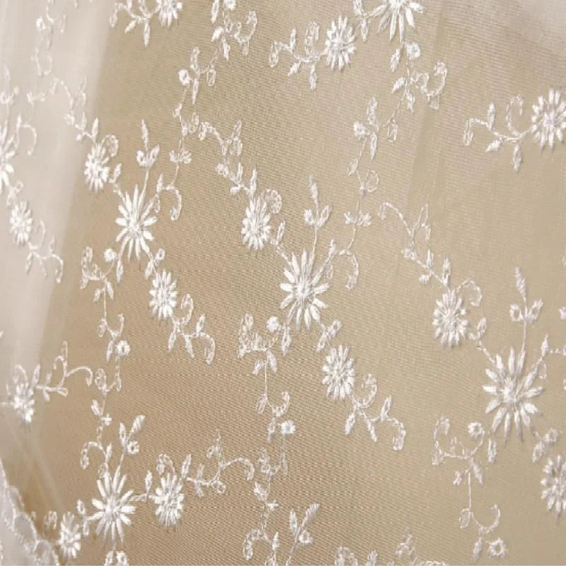 White Lace Piano Dust Cover - Embroidered Full Size Double