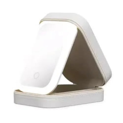 White LED Jewelry Box with Mirror - Smart Light Adjustment