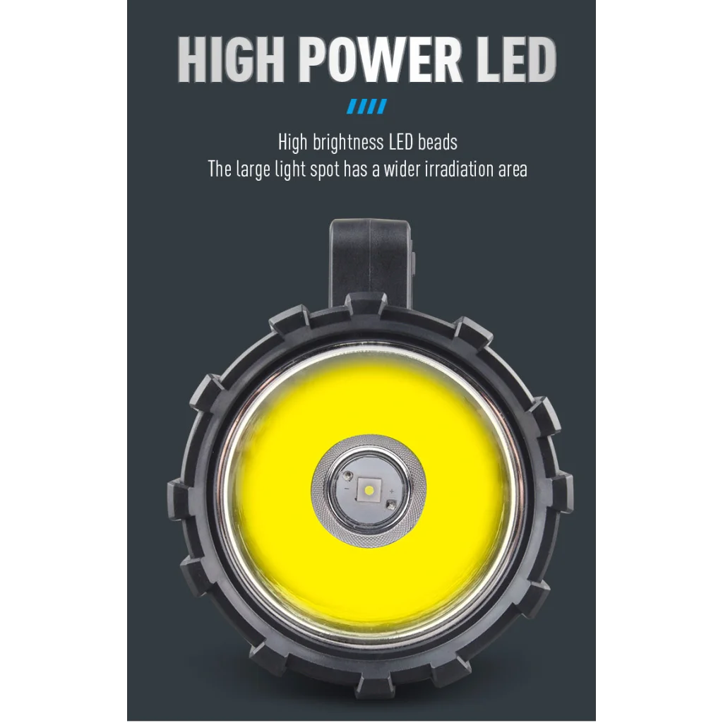 White LED Searchlight - Rechargeable Handheld Spotlight