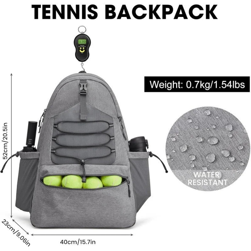 White Lightweight Water Resistant Tennis Backpack