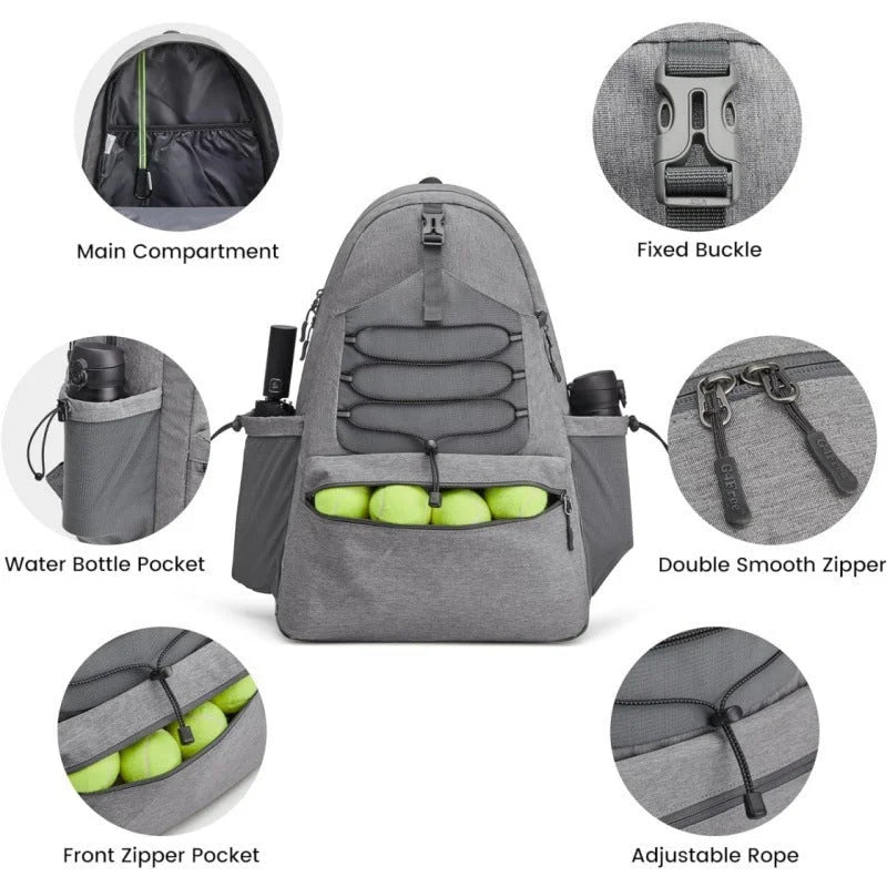 White Lightweight Water Resistant Tennis Backpack