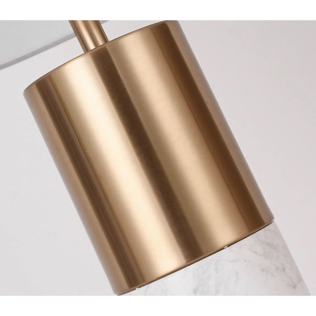 White Marble Table Lamp 2X 60cm Bedside Modern Desk Living Room Shade with Cylinder Base