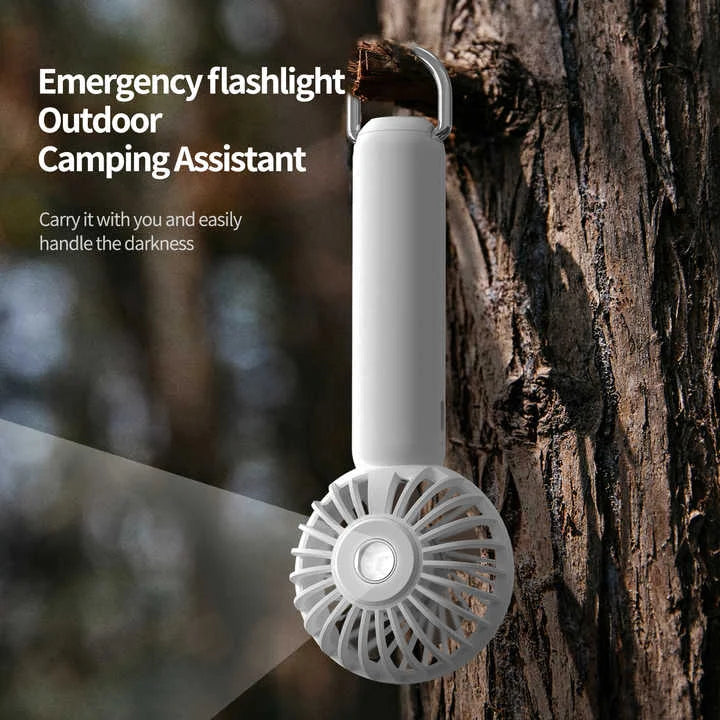 White Mini Handheld Rechargeable Fan Portable