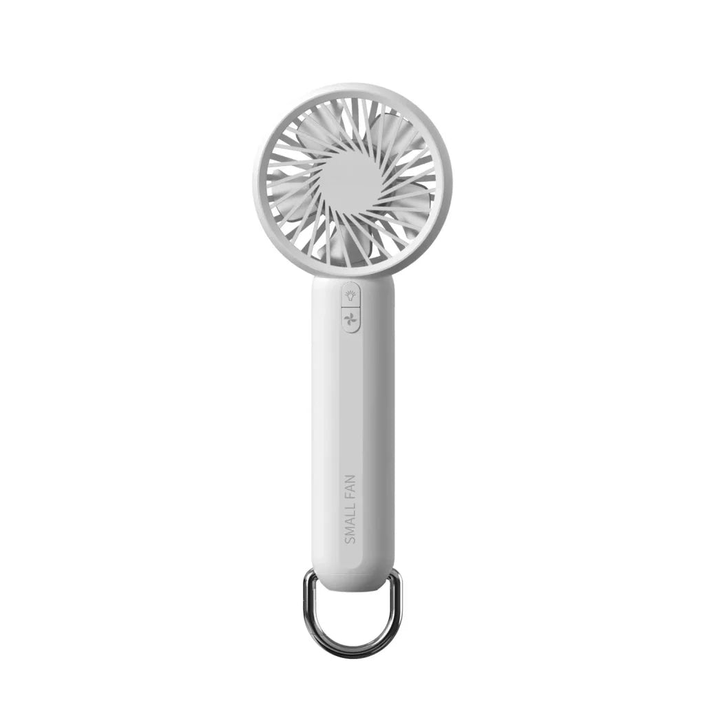 White Mini Handheld Rechargeable Fan Portable USB Powered