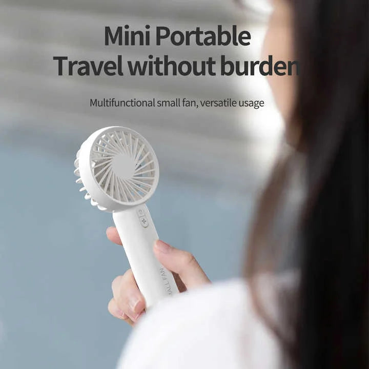 White Mini Handheld Rechargeable Fan
