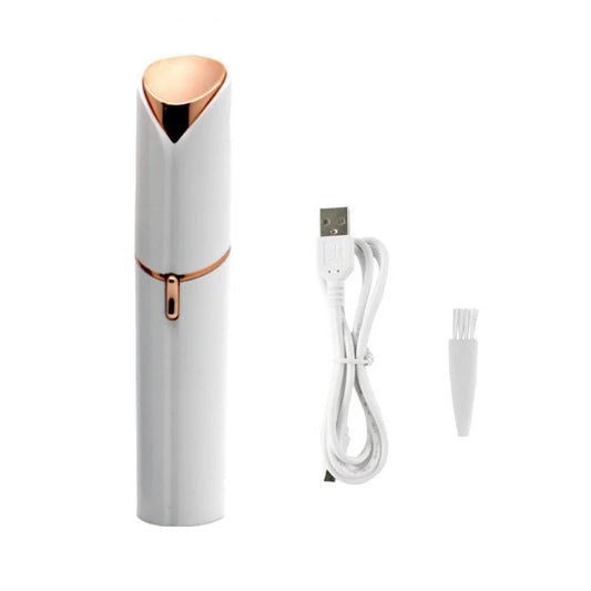 White Mini Lipstick Electric Shaver - USB Rechargeable