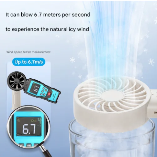 White Mini Portable USB Rechargeable Fan - Quiet Cooling
