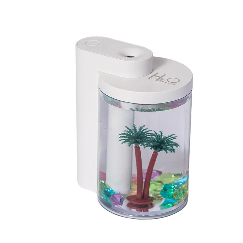 White Mini USB Micro Landscape Humidifier - 260ml Cool Mist